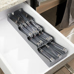 Load image into Gallery viewer, Home Basics Plastic Compact Kitchen Drawer Flatware Organizer, Grey $5.00 EACH, CASE PACK OF 12
