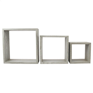 Home Basics 3 Piece MDF Floating Wall Cubes, Grey $12.00 EACH, CASE PACK OF 6