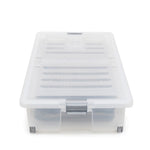 Load image into Gallery viewer, Home Basics 45L Under The Bed Storage Box with Wheels, Clear $25 EACH, CASE PACK OF 6
