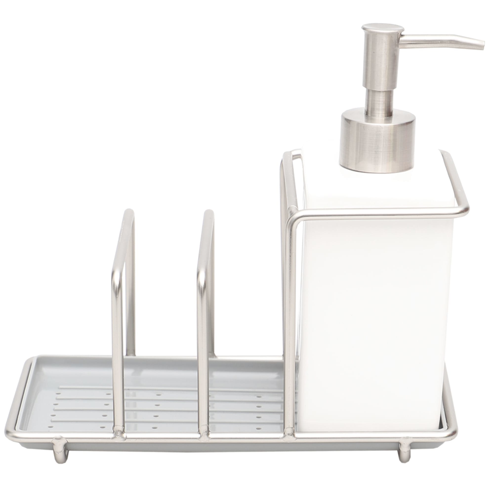 Michael Graves Design Steel Kitchen Sink Caddy Station with 10 Ounce Ceramic Soap Dispenser, Satin Nickel $10.00 EACH, CASE PACK OF 6
