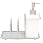 Load image into Gallery viewer, Michael Graves Design Steel Kitchen Sink Caddy Station with 10 Ounce Ceramic Soap Dispenser, Satin Nickel $10.00 EACH, CASE PACK OF 6
