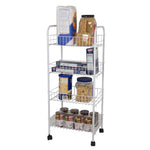 Load image into Gallery viewer, Home Basics 4 Tier Steel Kitchen Trolley, White $15.00 EACH, CASE PACK OF 6

