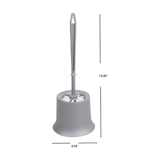 Home Basics Plastic Toilet Brush with Compact Holder, Grey $4.00 EACH, CASE PACK OF 12