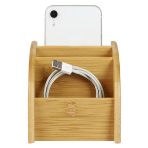 Home Basics 3 Compartment Bamboo Charging Station, Natural $6.00 EACH, CASE PACK OF 12