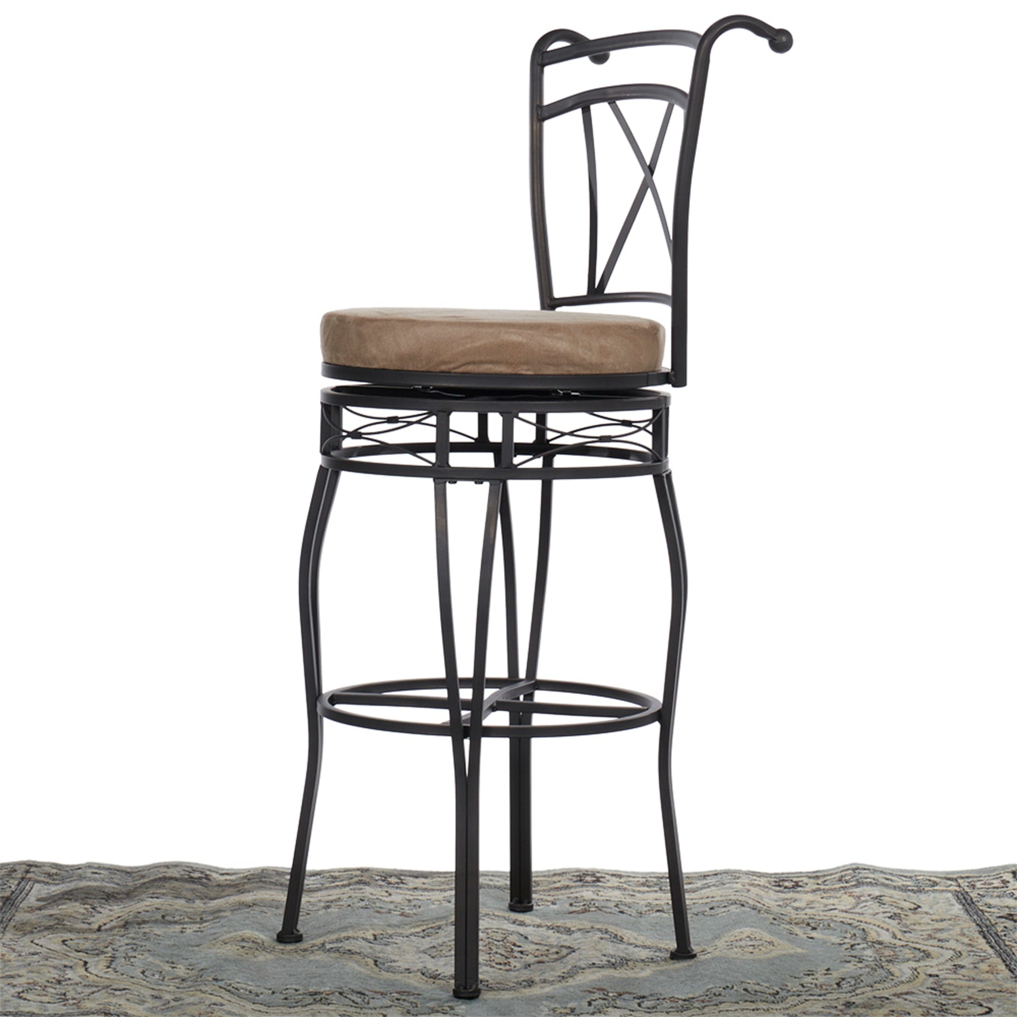 Home Basics X-Back Swivel Top Bar Stool with Cushioned Seat, Bronze $60 EACH, CASE PACK OF 1