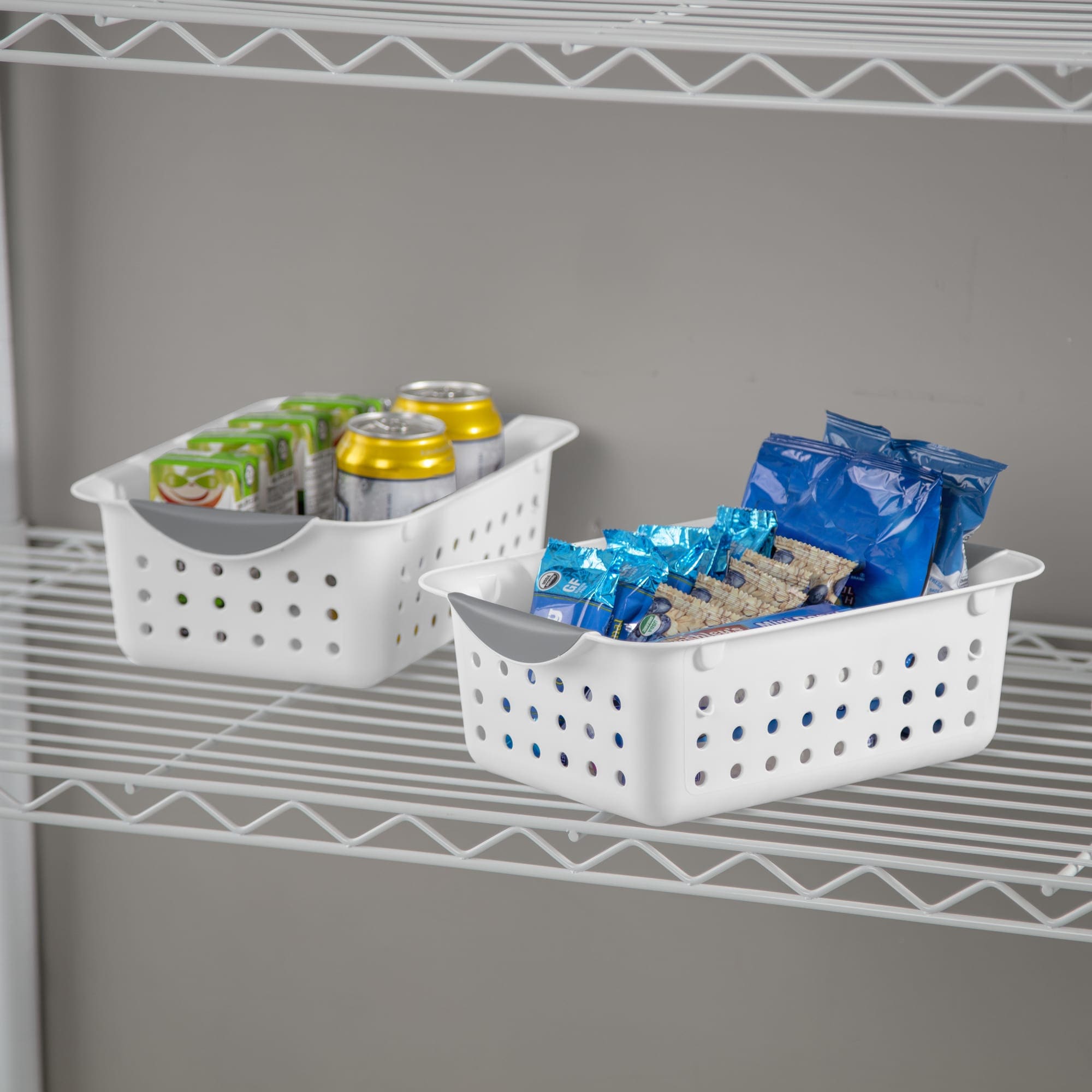 Sterilite Small Ultra™ Basket / White basket with Titanium inserts $3.00 EACH, CASE PACK OF 12