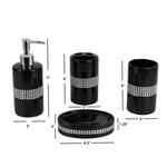 Load image into Gallery viewer, Home Basics 4 Piece Luxury Bath Accessory Set with Stunning Sequin Accents, Black $10.00 EACH, CASE PACK OF 12
