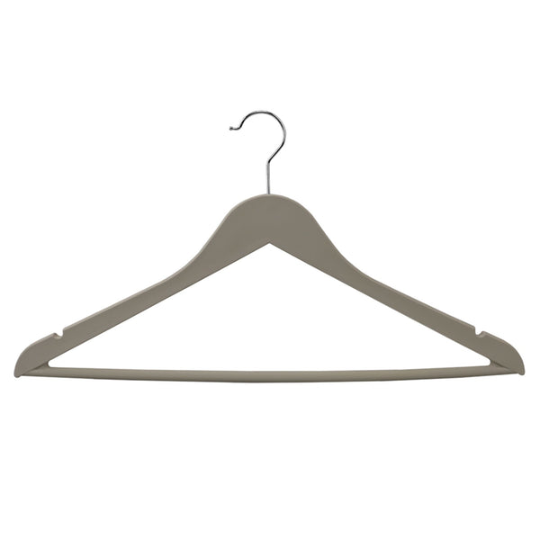 Non-Slip Space-Saving Rubberized Plastic Hangers, Cream, STORAGE  ORGANIZATION