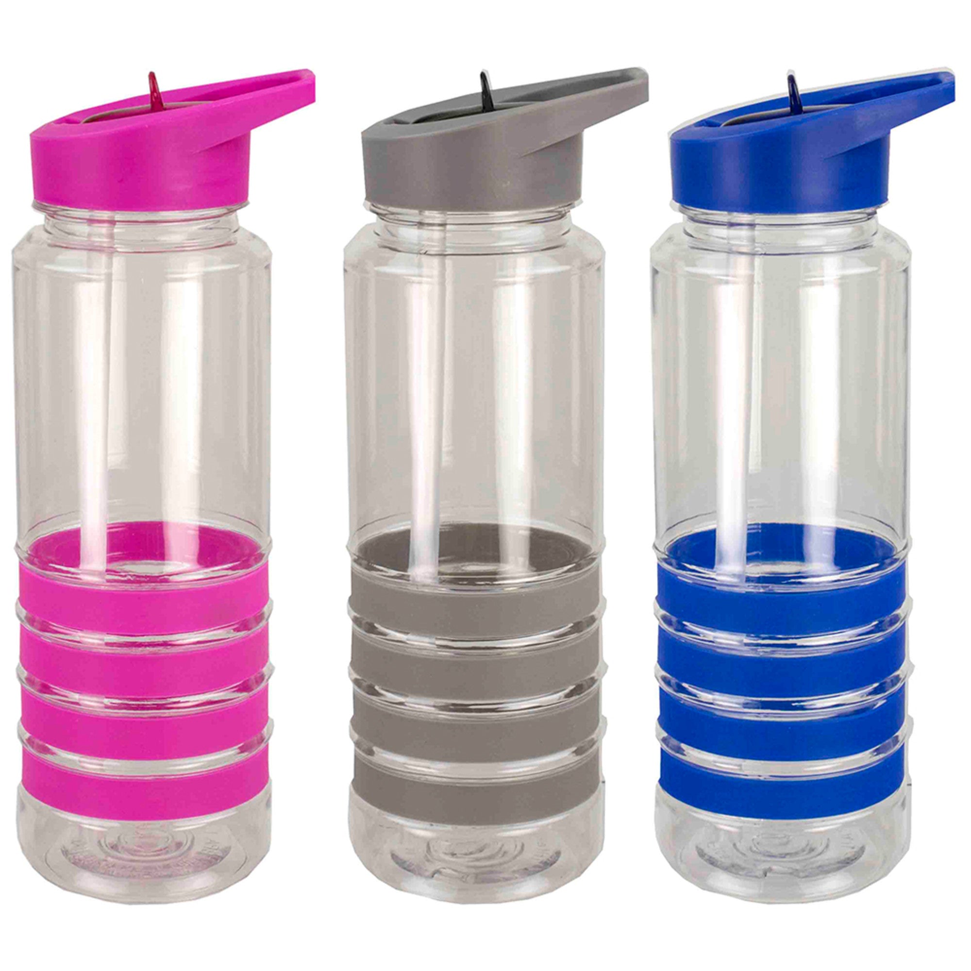 Banded Gripper Bottles With Straw, 24 oz