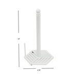 Load image into Gallery viewer, Home Basics Lines Freestanding Cast Iron Paper Towel Holder with Dispensing Side Bar, White $8.00 EACH, CASE PACK OF 3
