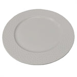 Load image into Gallery viewer, Home Basics Embossed Honeycomb 10.5&quot; Ceramic Dinner Plate, White $3.00 EACH, CASE PACK OF 24
