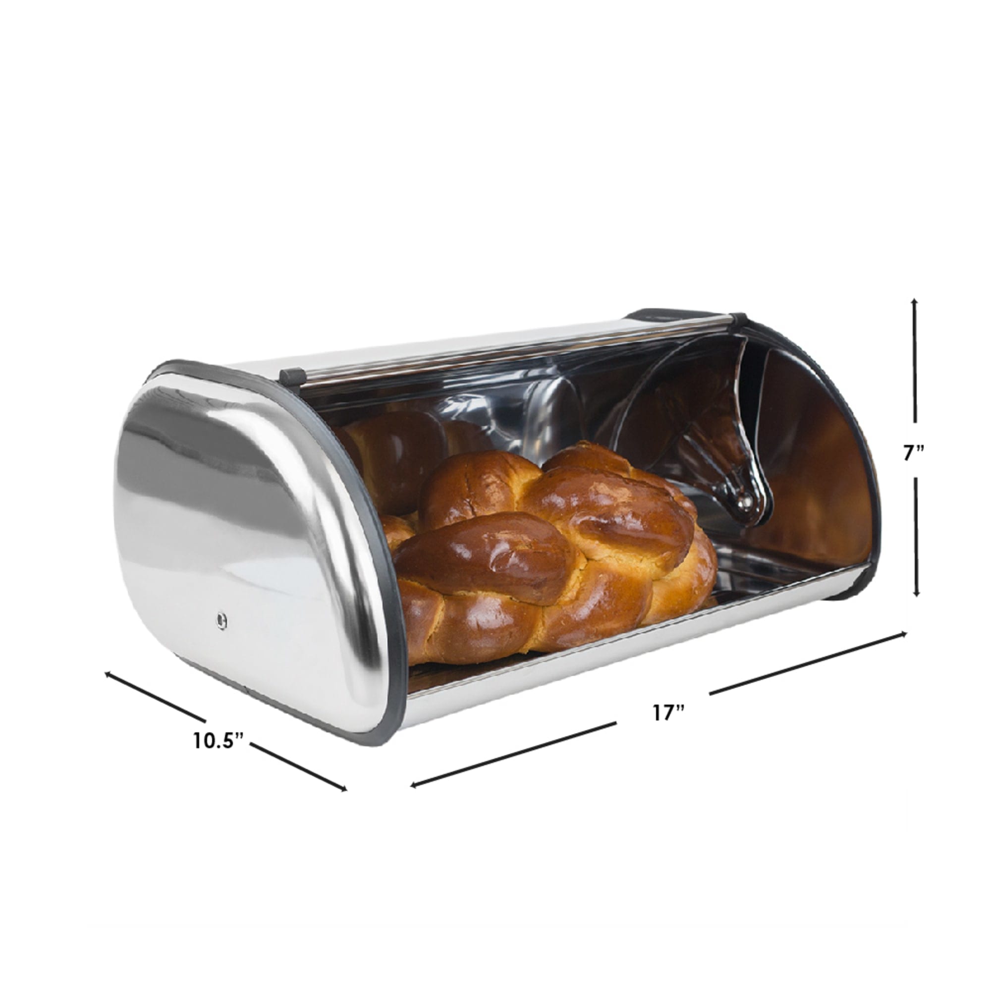 Home Basics Roll-Top Lid Stainless Steel Bread Box, Silver $20.00 EACH, CASE PACK OF 6