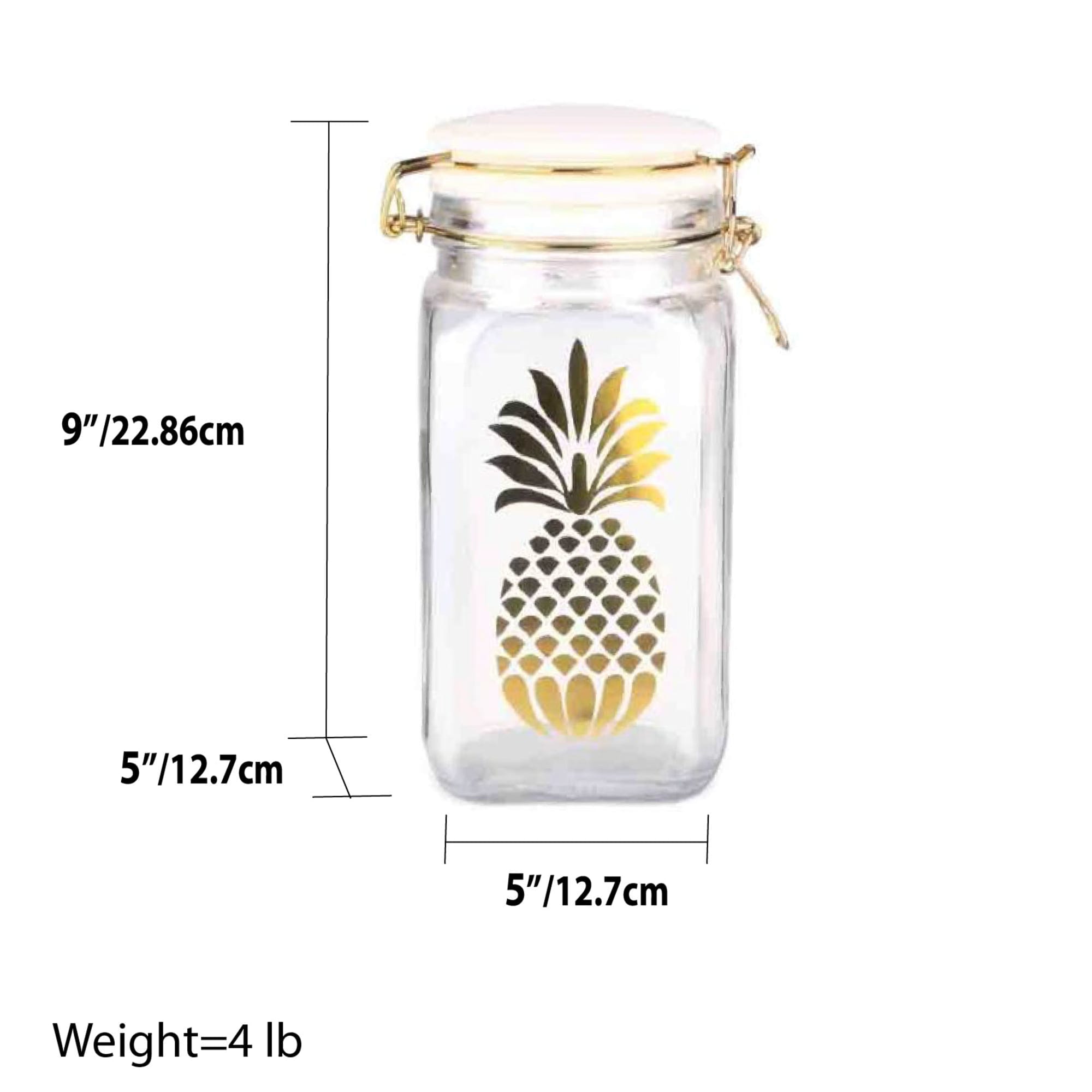 Home Basics Pineapple Sunshine 71 oz. Glass Canister $4 EACH, CASE PACK OF 12