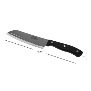 Home Basics 7" Stainless Steel Santoku Knife with Contoured Bakelite Handle, Black $2.50 EACH, CASE PACK OF 24