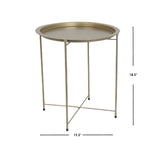 Load image into Gallery viewer, Home Basics Foldable Round Multi-Purpose Side Accent Metal Table, Brushed Gold $15.00 EACH, CASE PACK OF 6
