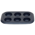 Load image into Gallery viewer, Michael Graves Design Textured Non-Stick 6 Cup Carbon Steel Muffin Pan, Indigo $5.00 EACH, CASE PACK OF 12
