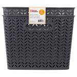Load image into Gallery viewer, Home Basics Chevron 14&quot; x 11.75&quot; x 8.75&quot; Multi-Purpose Stackable Plastic Storage Basket, (Pack of 2) - Assorted Colors
