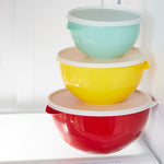 Load image into Gallery viewer, Home Basics Plastic 3 Piece Nesting Mixing Bowl Set with Lids, Multi $6.00 EACH, CASE PACK OF 6
