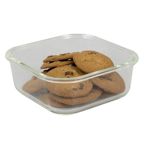 Home Basics 40 oz. Square Glass Food Storage Container with Leak-Proof and Air-Tight Plastic Locking Lid $6.00 EACH, CASE PACK OF 12