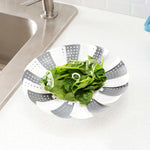Load image into Gallery viewer, Home Basics Plastic Vegetable Steamer, Grey $3 EACH, CASE PACK OF 24
