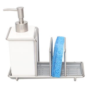 Michael Graves Design Steel Kitchen Sink Caddy Station with 10 Ounce Ceramic Soap Dispenser, Satin Nickel $10.00 EACH, CASE PACK OF 6