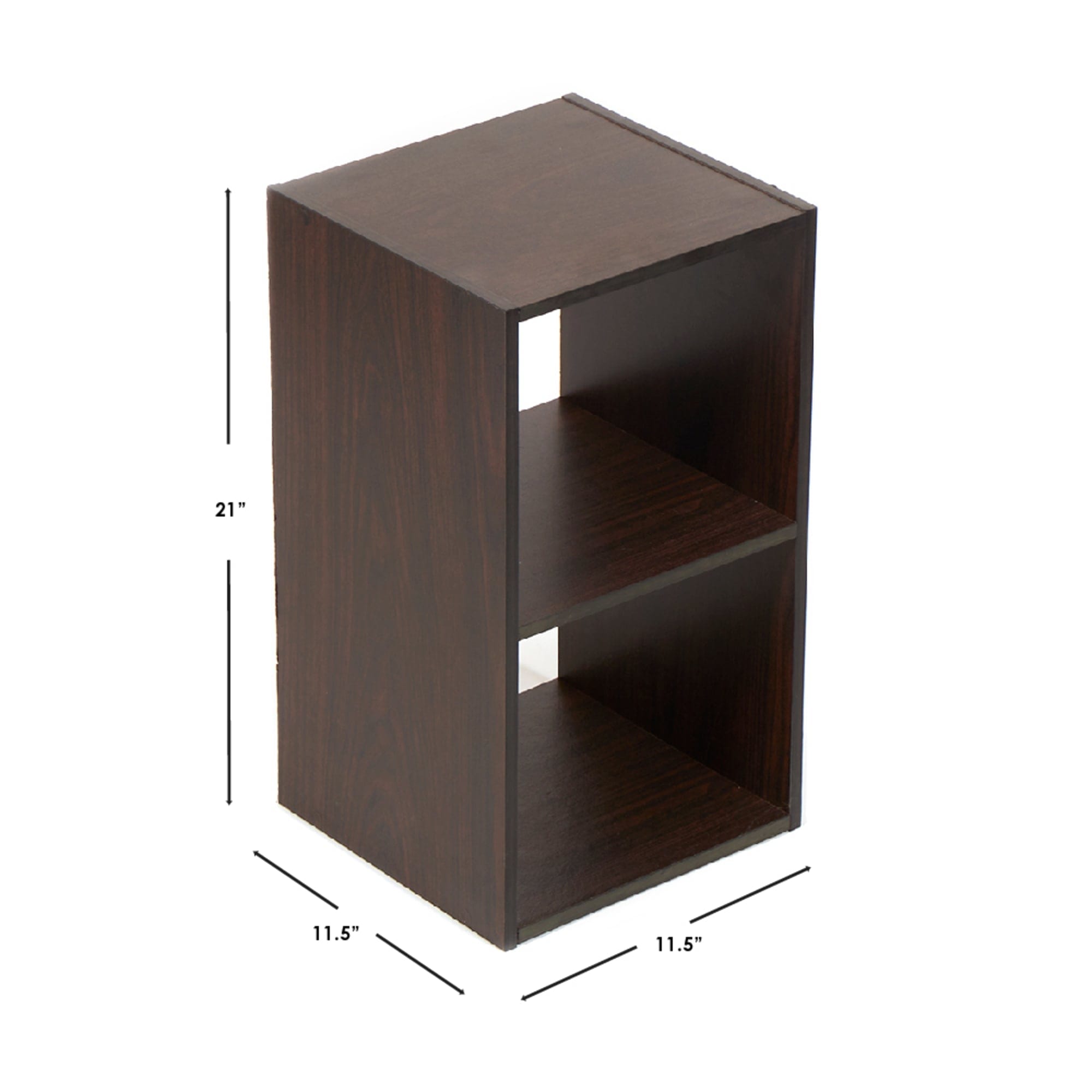 Home Basics Open and Enclosed  2 Cube MDF Storage Organizer, Espresso $18.00 EACH, CASE PACK OF 1