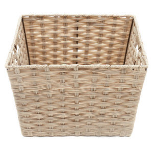 Home Basics X-Large Faux Rattan Basket with Cut-out Handles, Taupe $10.00 EACH, CASE PACK OF 6
