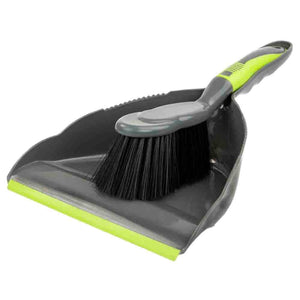 Home Basics Brilliant Dust Pan Set, Grey/Lime $4.00 EACH, CASE PACK OF 12