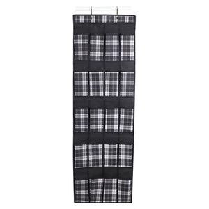 Home Basics Plaid 20 Pocket Non-Woven Over the Door Shoe Organizer, Black $5.00 EACH, CASE PACK OF 12