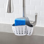 Load image into Gallery viewer, Home Basics Draining Faucet Sponge Holder, White/Grey $2.00 EACH, CASE PACK OF 24

