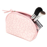 Load image into Gallery viewer, Home Basics Leopard Zippered Cosmetic Accessory Pouch, Pink $5.00 EACH, CASE PACK OF 12
