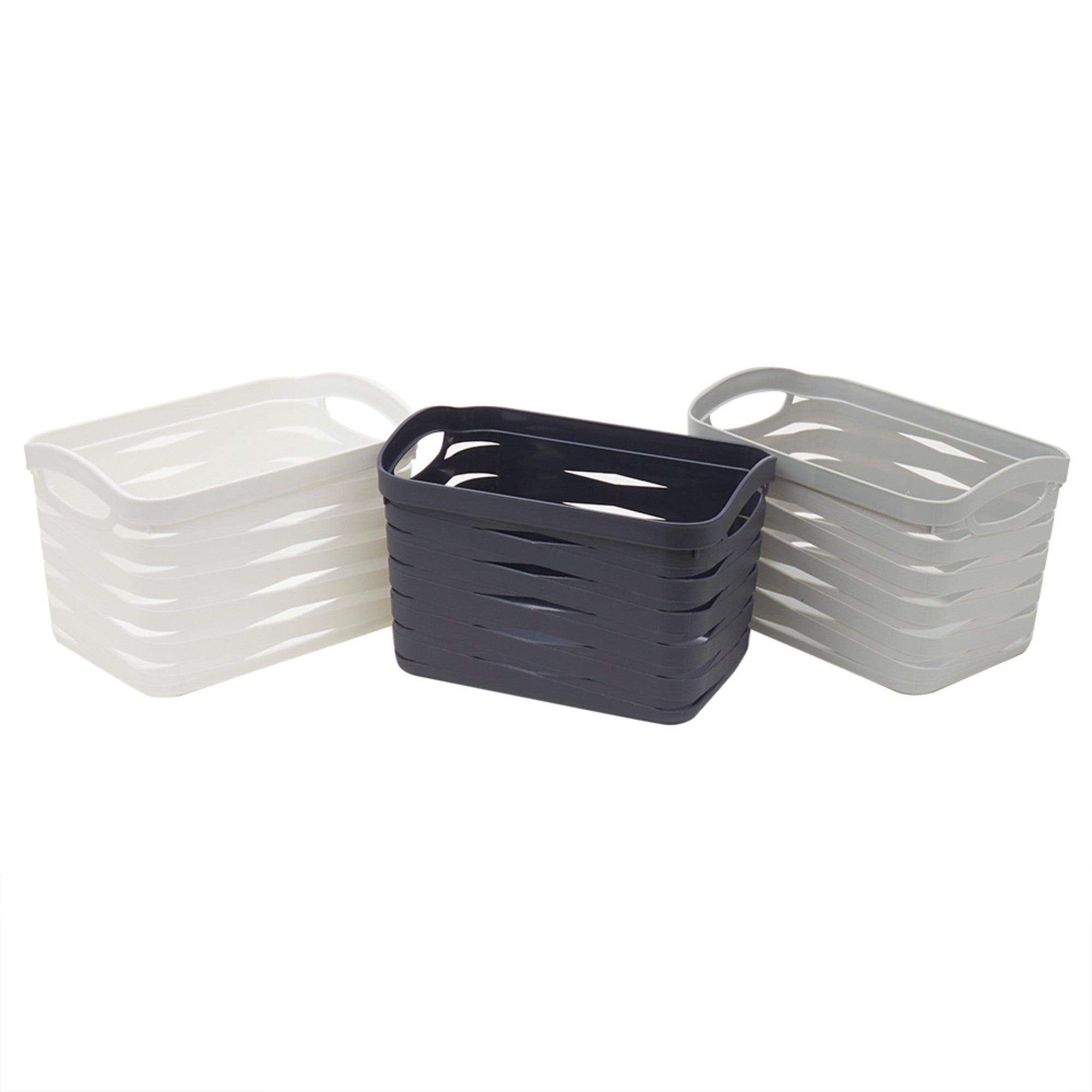 Home Basics Avaris Large Plastic Storage Basket - Assorted Colors