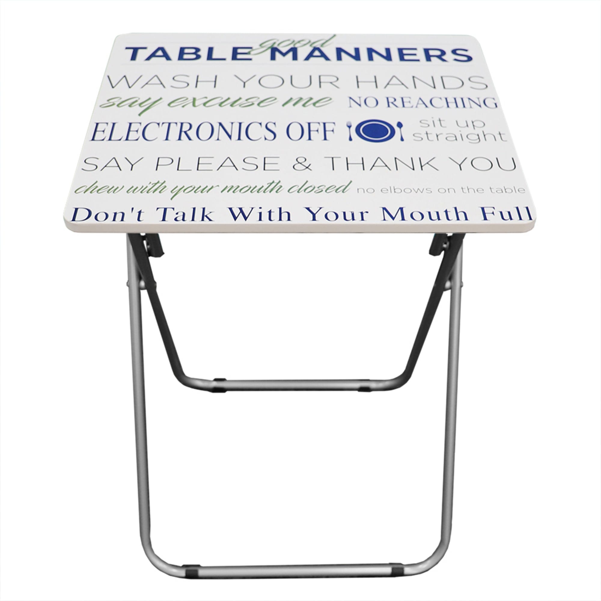 Home Basics Mind your Manners Multi-Purpose Foldable TV Tray Table, White $15.00 EACH, CASE PACK OF 6