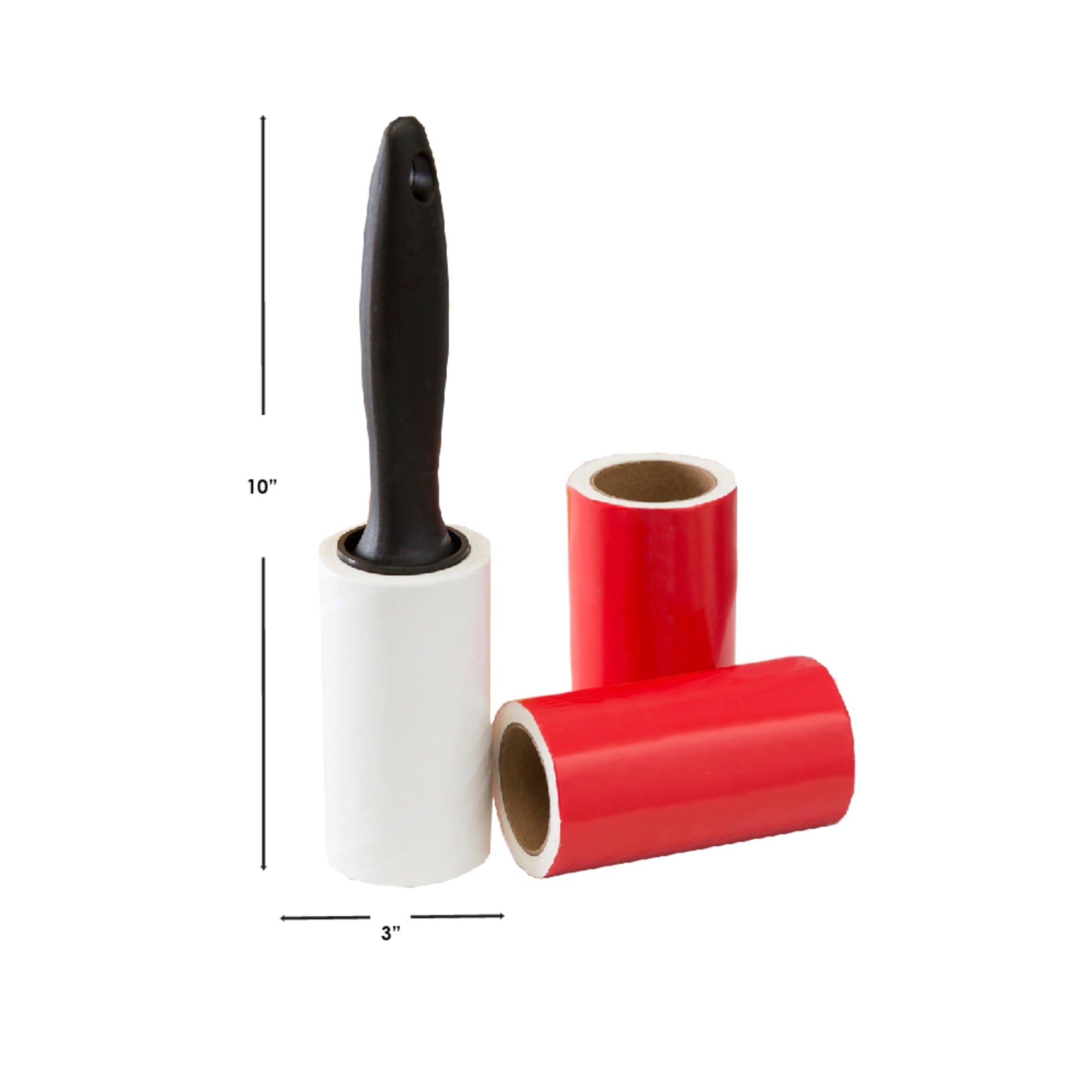 Home Basics 100 Sheet Lint Roller with 2 Refillable Rolls, Black, IRONING