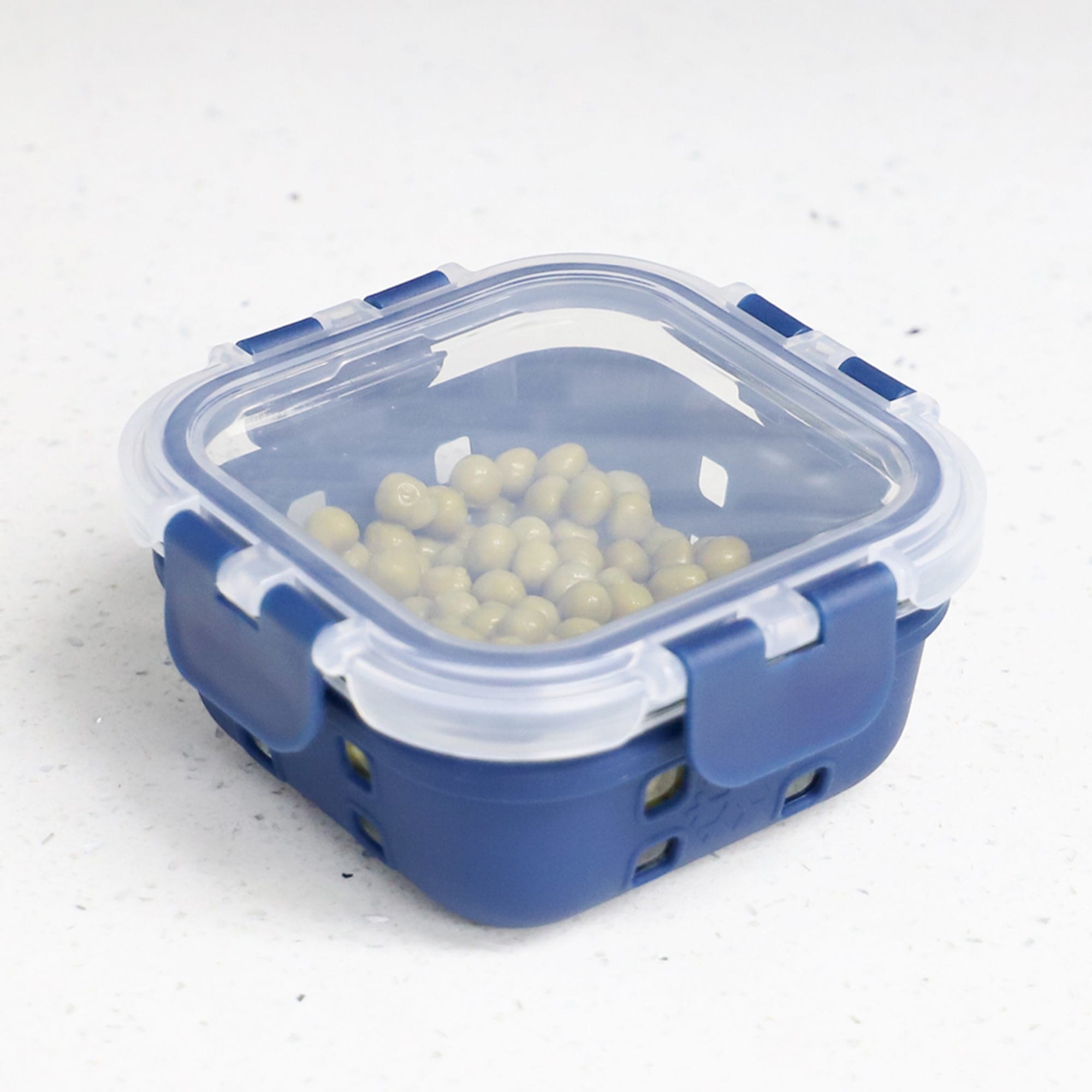 Michael Graves Design Square 13 Ounce High Borosilicate Glass Food Storage Container with Plastic Lid, Indigo $5 EACH, CASE PACK OF 12