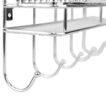 Load image into Gallery viewer, Home Basics Pave Steel Wall Mount Letter Rack Organizer with Key Hooks, Chrome $5.00 EACH, CASE PACK OF 12
