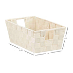 Load image into Gallery viewer, Home Basics Polyester Woven Strap Open Bin, Ivory $3.00 EACH, CASE PACK OF 6
