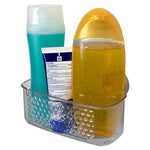 Load image into Gallery viewer, Home Basics Medium Cubic Patterned Plastic Shower Caddy with Suction Cups, Clear $3.00 EACH, CASE PACK OF 24

