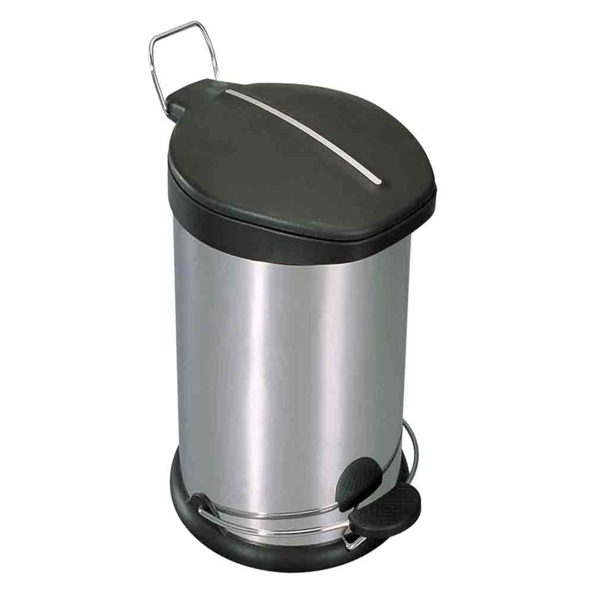 Home Basics 30 Liter Brushed Stainless Steel  with Plastic Top Waste Bin, Silver $40.00 EACH, CASE PACK OF 2