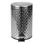 Load image into Gallery viewer, Home Basics Embossed Stainless Steel  3 Lt  Waste Bin, Silver $10.00 EACH, CASE PACK OF 6
