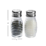 Load image into Gallery viewer, Home Basics Beehive 2 Piece Glass Salt and Pepper Set with Stainless Steel Sifter Tops $2.00 EACH, CASE PACK OF 24
