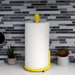 Load image into Gallery viewer, Home Basics Sunflower Free-Standing Cast Iron Paper Towel Holder with Dispensing Side Bar, Yellow $8.00 EACH, CASE PACK OF 3
