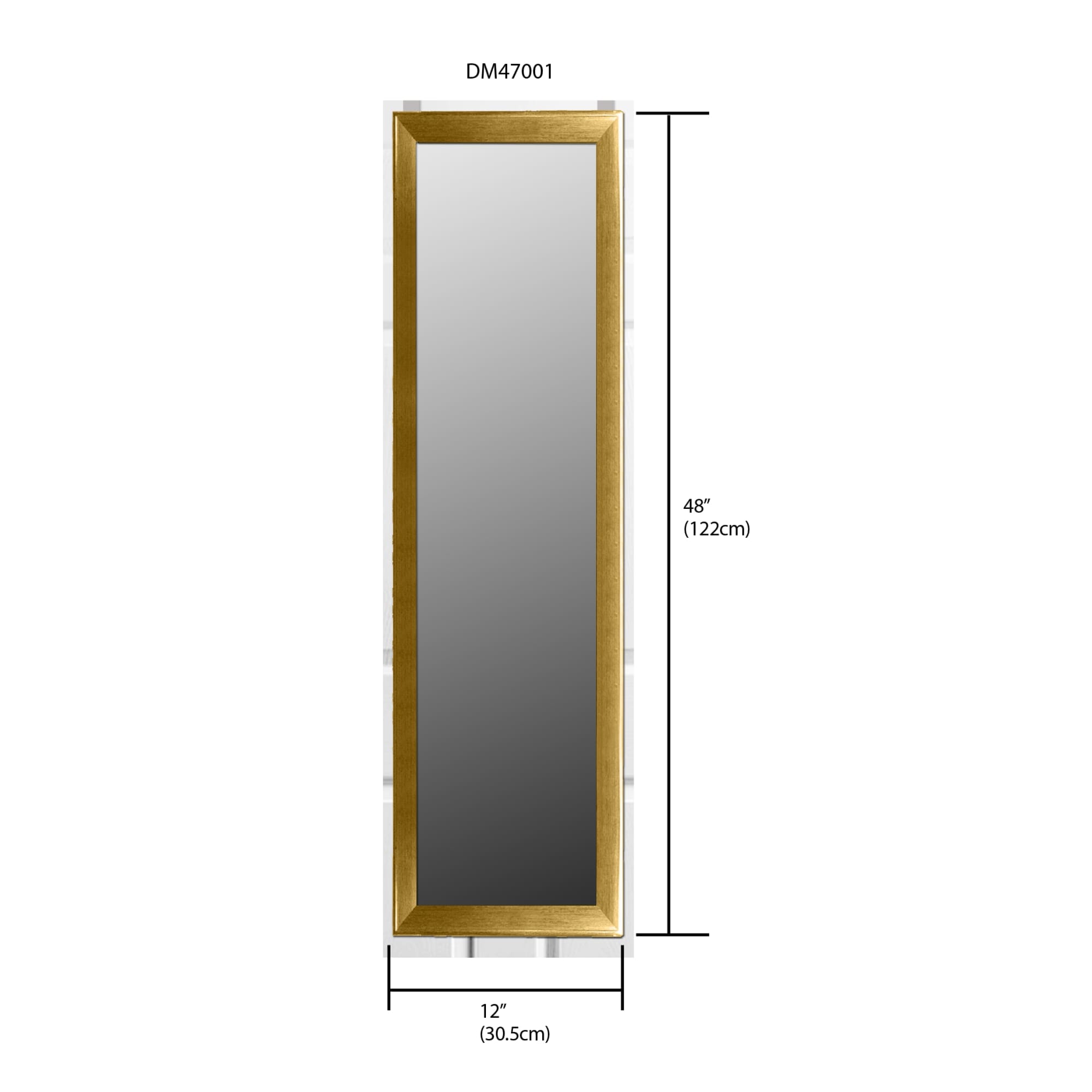 Home Basics Over The Door Mirror, Gold $12.00 EACH, CASE PACK OF 6
