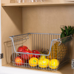 Home Basics Large Powder Coated Steel Wire Storage Basket, Grey $8.00 EACH, CASE PACK OF 12