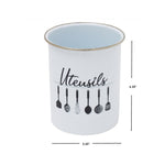 Load image into Gallery viewer, Home Basics Utensils Metal Cutlery Holder with Steel Rim, White $5.00 EACH, CASE PACK OF 12

