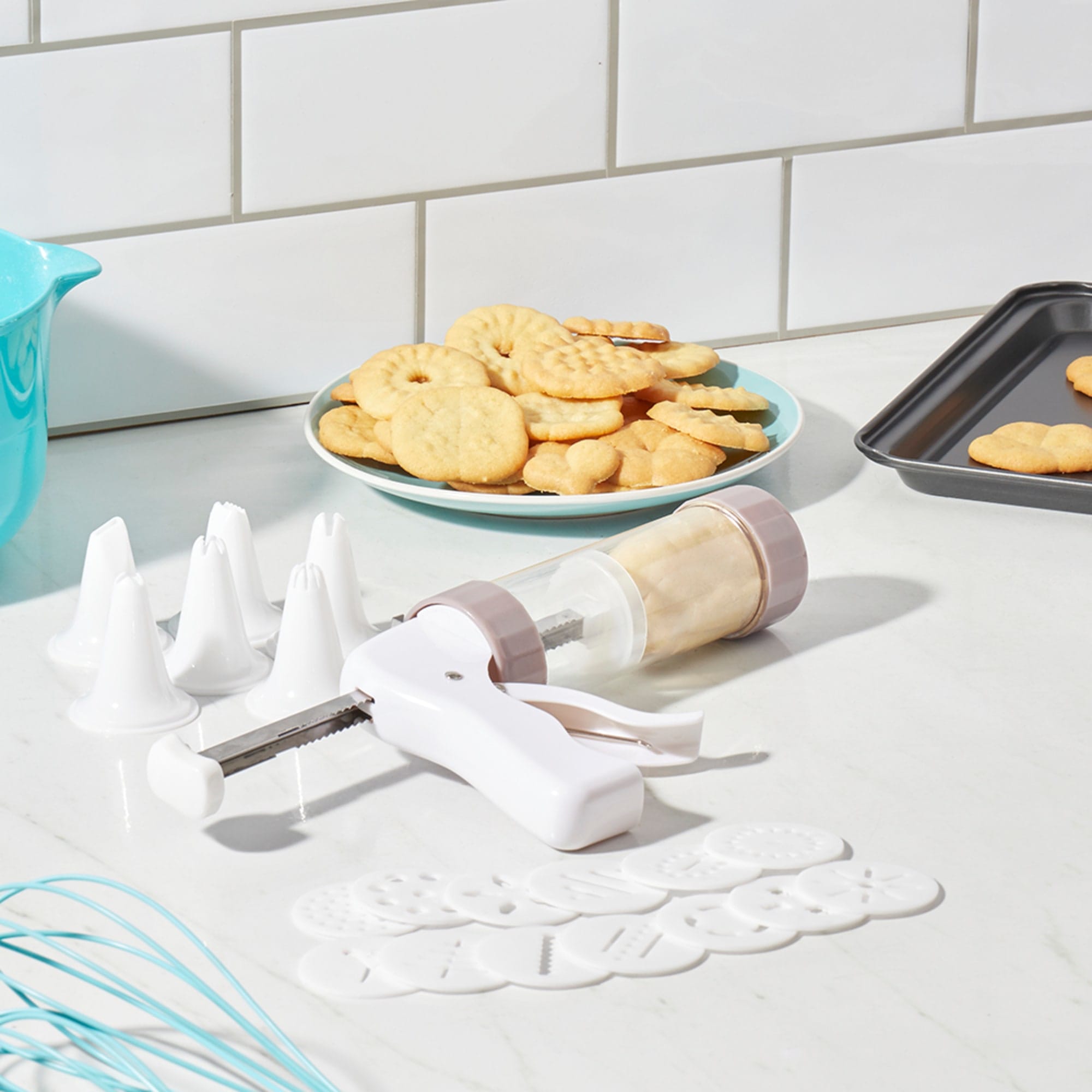 Home Basics Cookie Press with Cookie Discs and Decorating Tips $6 EACH, CASE PACK OF 8