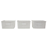 Load image into Gallery viewer, Home Basics Chevron  10.25&quot; x 7.75&quot; x 4&quot; Multi-Purpose Stackable Plastic Storage Basket, (Pack of 3) - Assorted Colors
