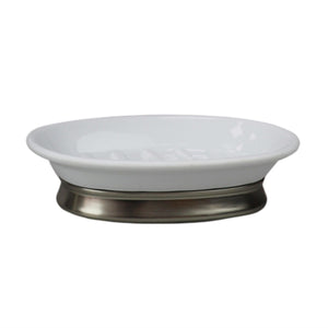 Home Basics Pedestal Soap Dish With Non-Skid Metal Base, White $3.00 EACH, CASE PACK OF 12
