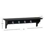 Load image into Gallery viewer, Home Basics Floating Shelf with Key Hooks, Black $10.00 EACH, CASE PACK OF 6
