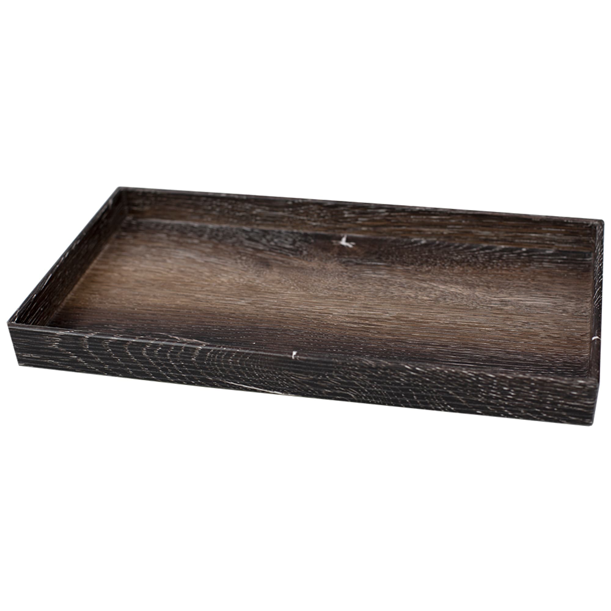 Home Basics Antique Wood Look Farmhouse Rustic Vintage Plastic Nesting Decorative Vanity Tray, Dark Walnut $5.00 EACH, CASE PACK OF 8